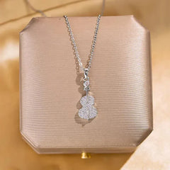 18K Gold Plated White-Plated K Artificial Pearls Zircon Pendant Necklace