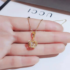 18K Gold Plated White-Plated K Artificial Pearls Zircon Pendant Necklace